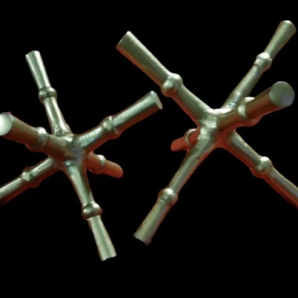 Gold Decorative Large and Medium Cast Iron Metal Nostalgic Jacks Set of 2. - Picture 3 of 3